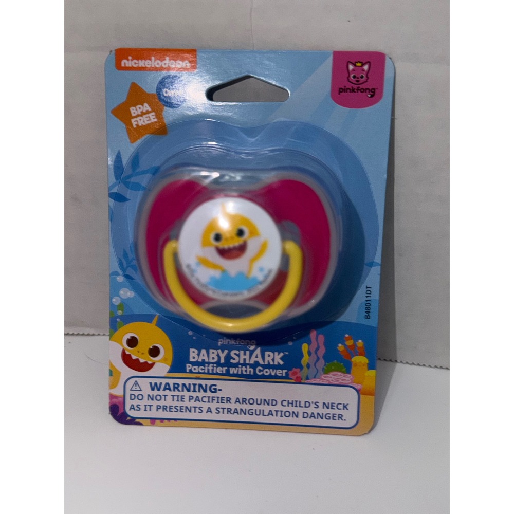 Pinkfong Baby Shark Pacifier‎ with Cover BPA Free 0m+ Pink Yellow B48011DT